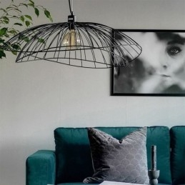 Nowoczesny żyrandol w kształcie kapelusza, minimalistyczny wystrój, lampa wisząca 1 światło