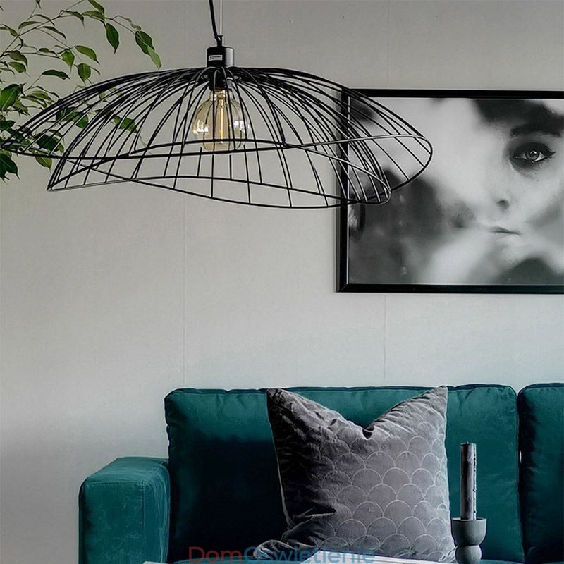 Nowoczesny żyrandol w kształcie kapelusza, minimalistyczny wystrój, lampa wisząca 1 światło