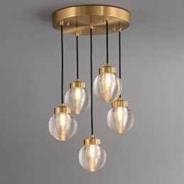 Amerykańska lampa wisząca Cluster Luksusowa szklana kula sufitowa