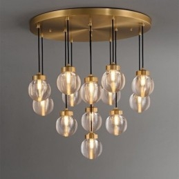 Amerykańska lampa wisząca Cluster Luksusowa szklana kula sufitowa