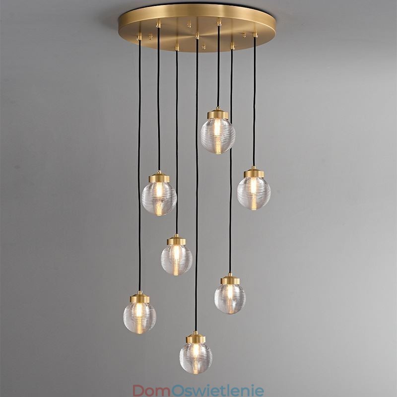 Amerykańska lampa wisząca Cluster Luksusowa szklana kula sufitowa