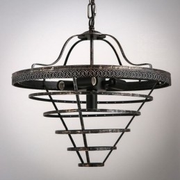 Amerykańska kryształowa lampa sufitowa, rustykalna, okrągła lampa wisząca w stylu retro