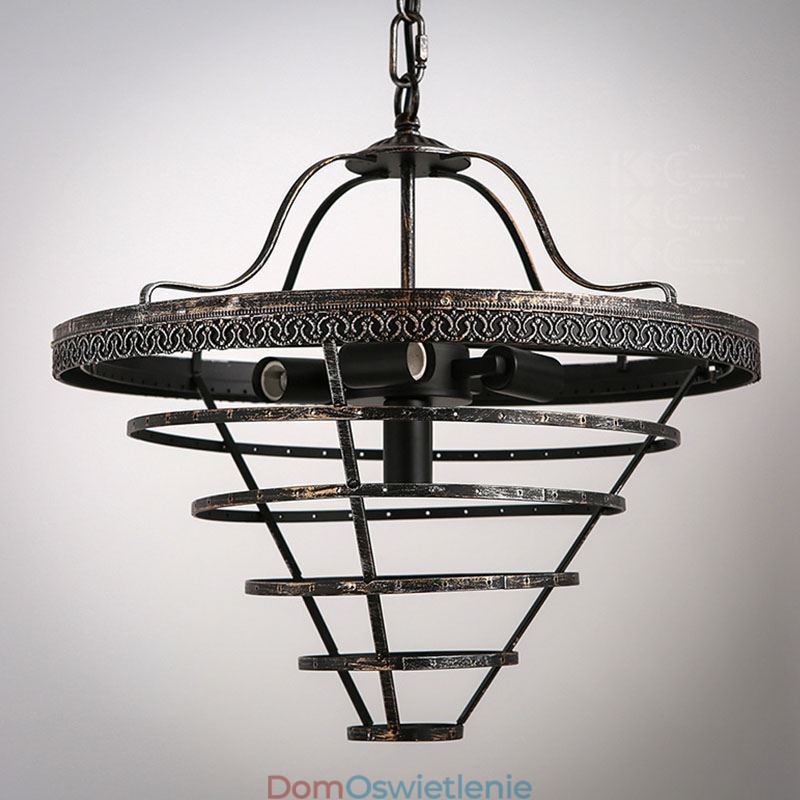 Amerykańska kryształowa lampa sufitowa, rustykalna, okrągła lampa wisząca w stylu retro
