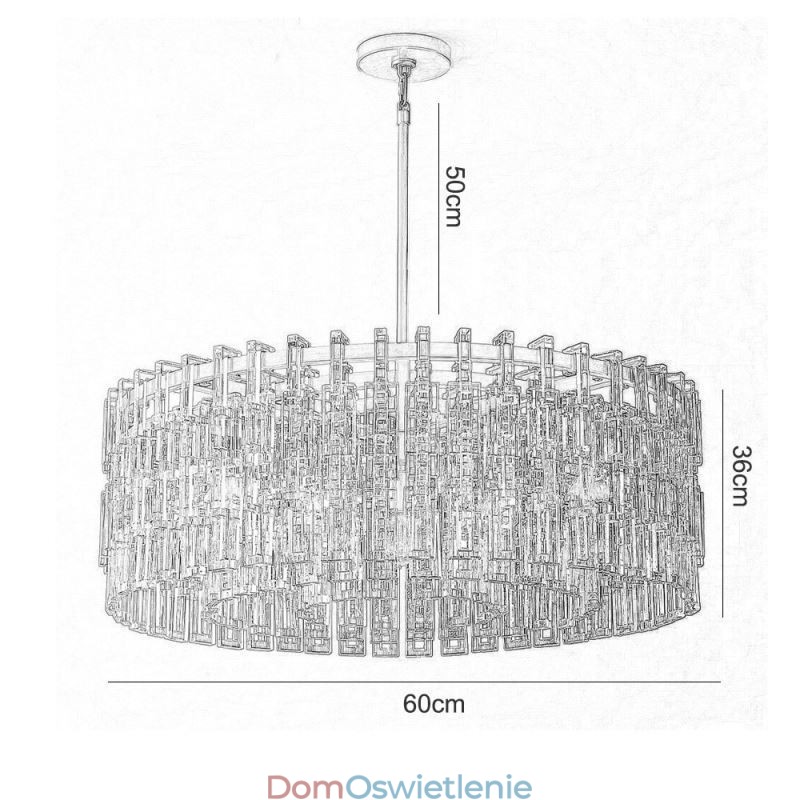 Amerykańska lampa sufitowa Luksusowa lampa wisząca kryształowa 60 cm