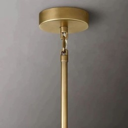 Amerykańska lampa wisząca, lampa sufitowa, szkło, bursztyn, przezroczysta, 90 cm, 14 świateł