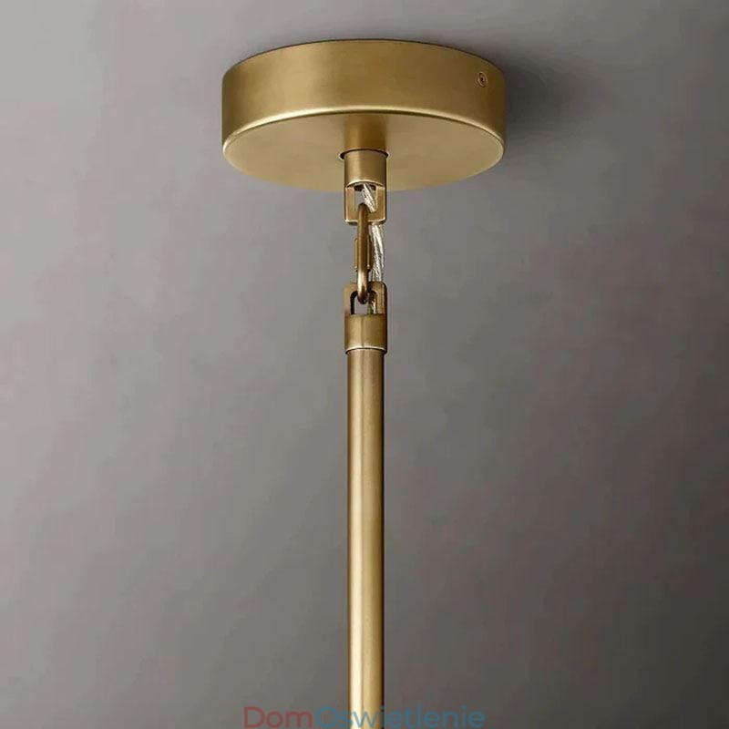 Amerykańska lampa wisząca, lampa sufitowa, szkło, bursztyn, przezroczysta, 90 cm, 14 świateł