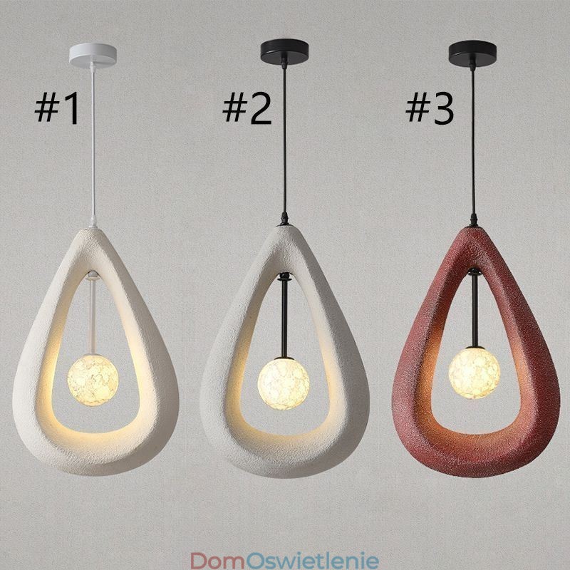 Żywiczna lampa sufitowa wisząca