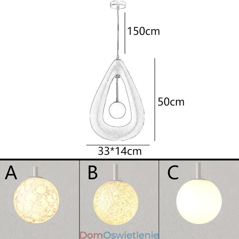 Żywiczna lampa sufitowa wisząca