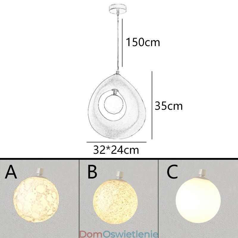 Żywiczna lampa wisząca Nowoczesna prosta lampa sufitowa