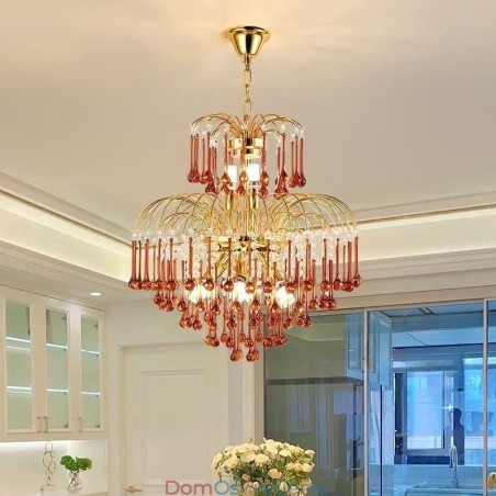 Kryształowa lampa wisząca Elegancka, dwustronna dekoracyjna lampa sufitowa Kryształowa lampa wisząca Elegancka, dwustronna dekoracyjna lampa sufitowa