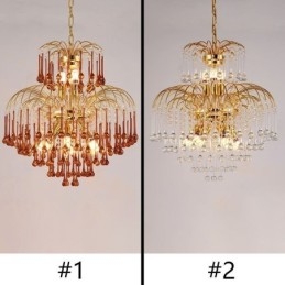 Kryształowa lampa wisząca Elegancka, dwustronna dekoracyjna lampa sufitowa