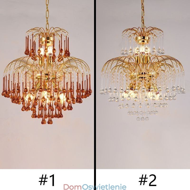 Kryształowa lampa wisząca Elegancka, dwustronna dekoracyjna lampa sufitowa