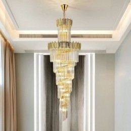 Stożkowa kryształowa lampa wisząca Duplex dekoracyjna lampa sufitowa