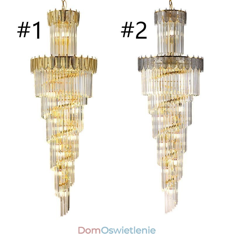 Stożkowa kryształowa lampa wisząca Duplex dekoracyjna lampa sufitowa