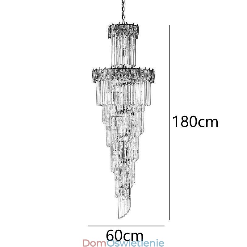 Stożkowa kryształowa lampa wisząca Duplex dekoracyjna lampa sufitowa