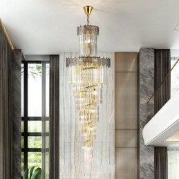 Stożkowa kryształowa lampa wisząca Duplex dekoracyjna lampa sufitowa