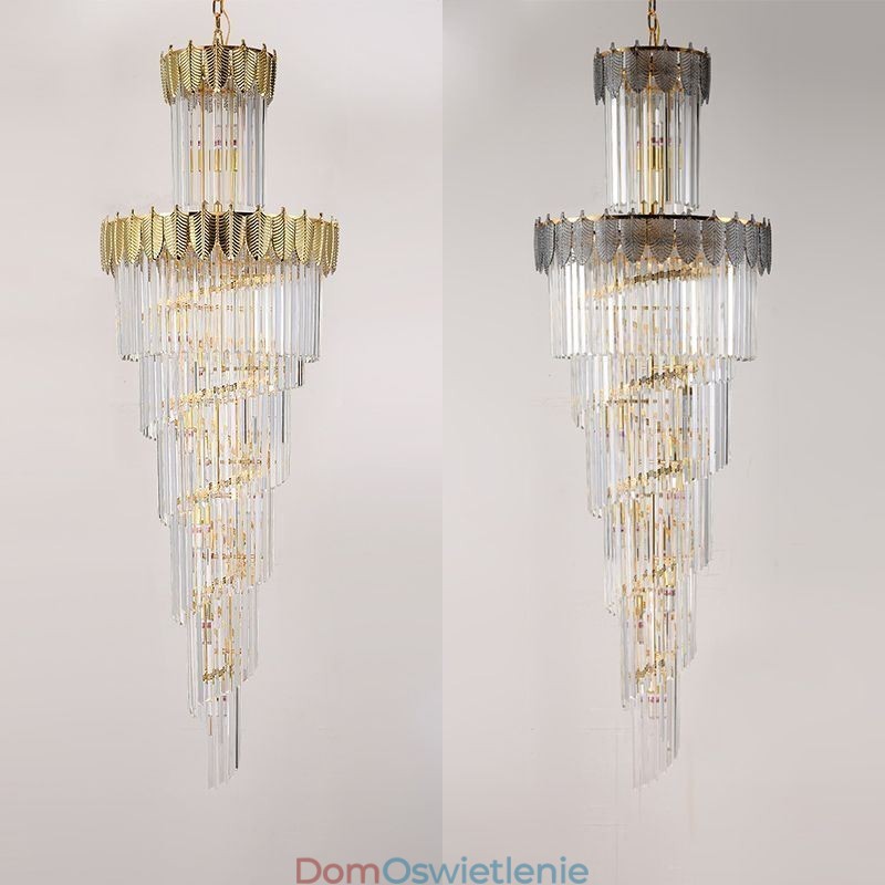 Stożkowa kryształowa lampa wisząca Duplex dekoracyjna lampa sufitowa