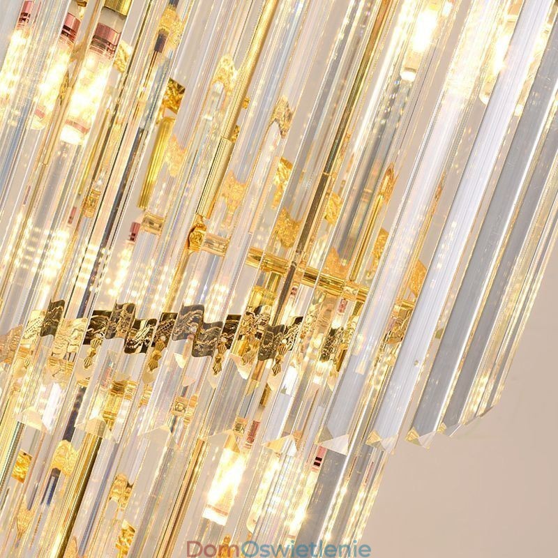 Stożkowa kryształowa lampa wisząca Duplex dekoracyjna lampa sufitowa