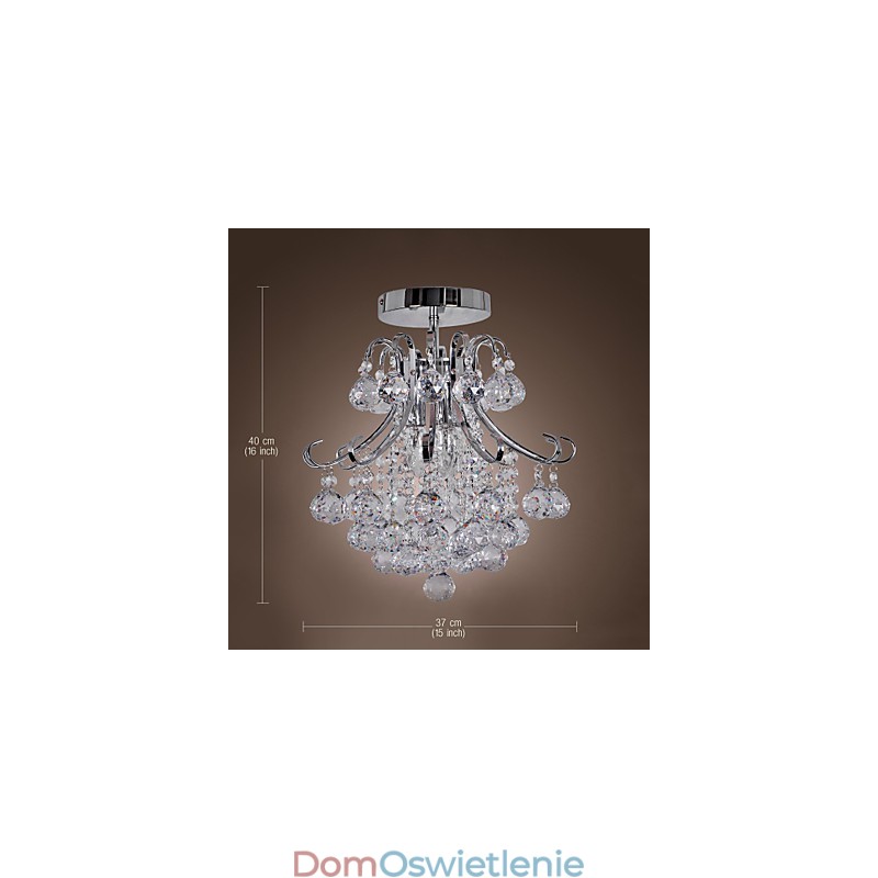Nowoczesny współczesny kryształowy mini styl galwanizowany metalowy żyrandol montowany na płasko