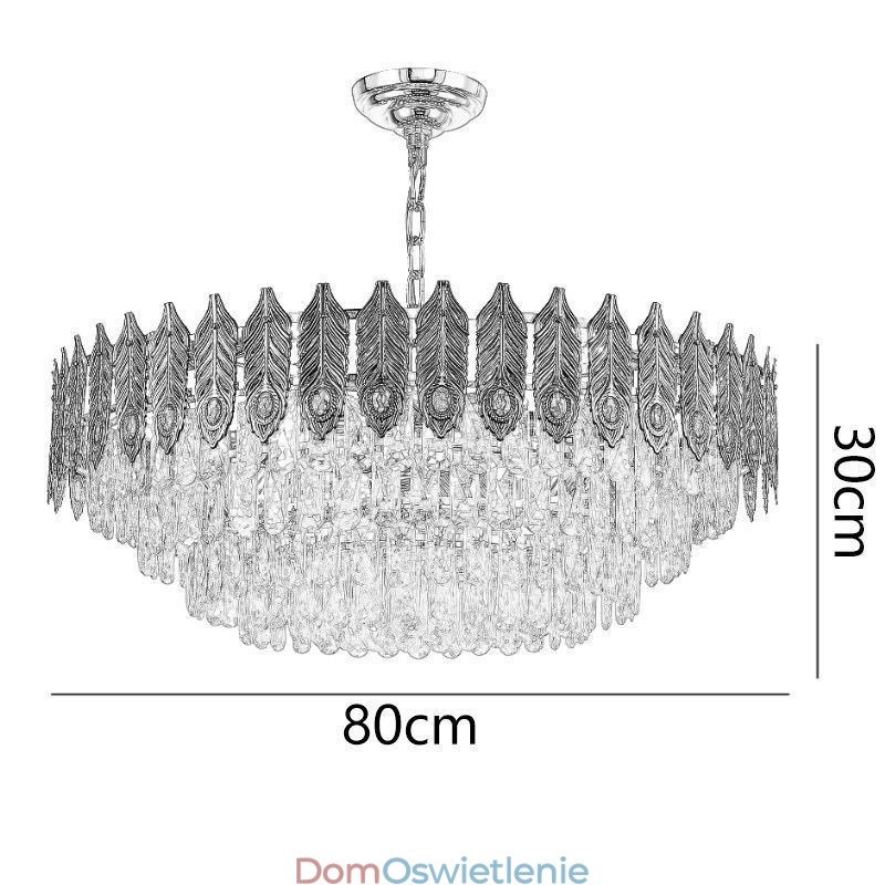 Złota lampa wisząca z kryształu piórkowego Duplex dekoracyjna lampa sufitowa