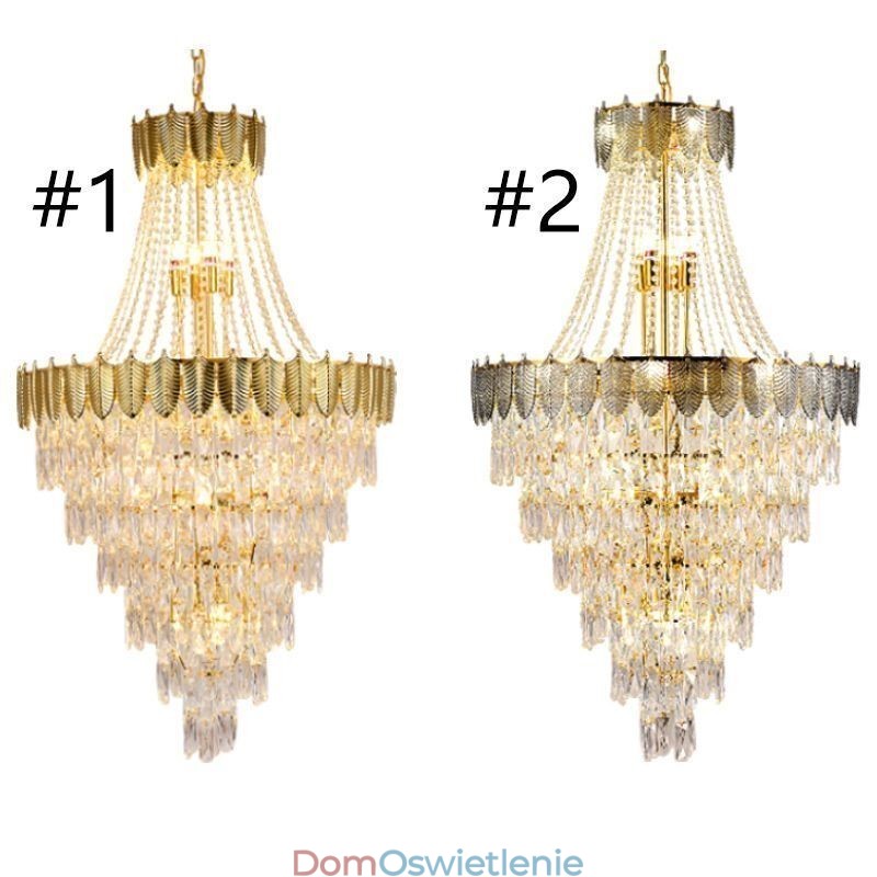 Stożkowa lampa wisząca z kryształu, przyciągająca wzrok, dwustronna dekoracyjna lampa sufitowa