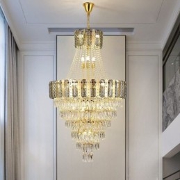 Stożkowa lampa wisząca z kryształu Wykwintna, dwustronna, dekoracyjna lampa sufitowa