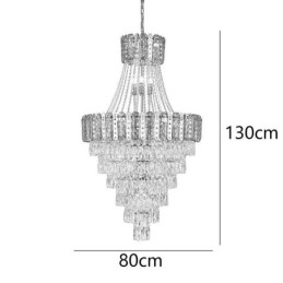 Stożkowa lampa wisząca z kryształu Wykwintna, dwustronna, dekoracyjna lampa sufitowa