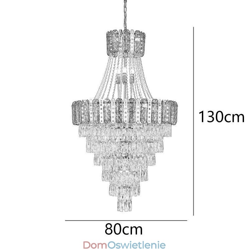 Stożkowa lampa wisząca z kryształu Wykwintna, dwustronna, dekoracyjna lampa sufitowa