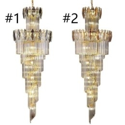 Kryształowa lampa wisząca Duplex stożkowa dekoracyjna lampa sufitowa 70 cm