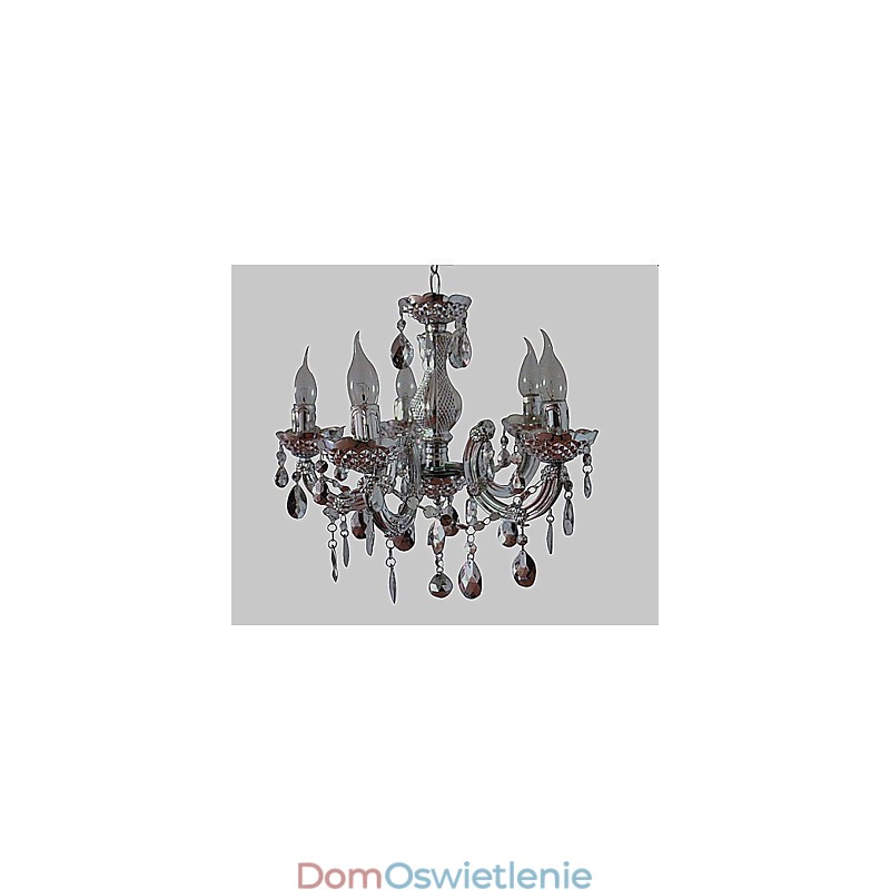 Nowoczesny srebrny akrylowy kryształowy żyrandol z 5 światłami
