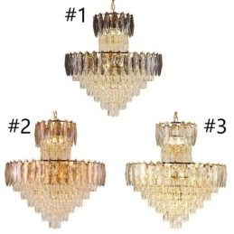 Stożkowa kryształowa lampa wisząca Duplex dekoracyjna lampa sufitowa 80 cm