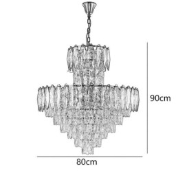 Stożkowa kryształowa lampa wisząca Duplex dekoracyjna lampa sufitowa 80 cm