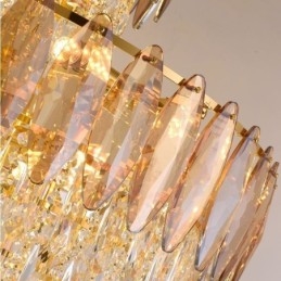 Stożkowa kryształowa lampa wisząca Duplex dekoracyjna lampa sufitowa 80 cm