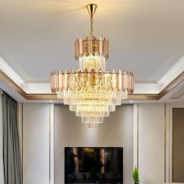 Stożkowa kryształowa lampa wisząca Duplex dekoracyjna lampa sufitowa
