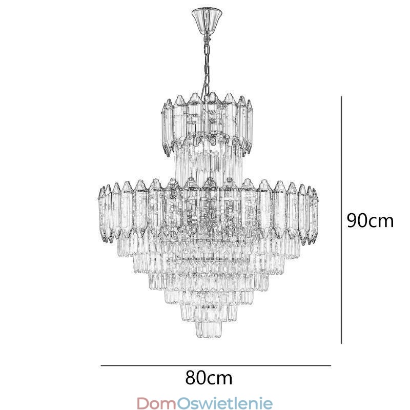 Stożkowa kryształowa lampa wisząca Duplex dekoracyjna lampa sufitowa