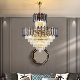 Stożkowa kryształowa lampa wisząca Duplex dekoracyjna lampa sufitowa