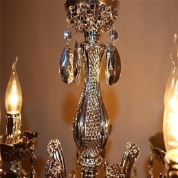 Nowoczesny srebrny akrylowy kryształowy żyrandol z 5 światłami