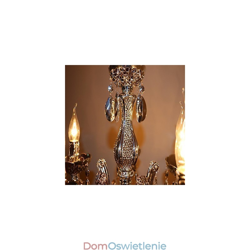 Nowoczesny srebrny akrylowy kryształowy żyrandol z 5 światłami