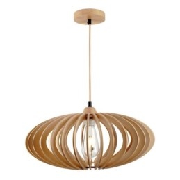 Lampa sufitowa z drewna lipowego 17 cm owalny klosz z drewna