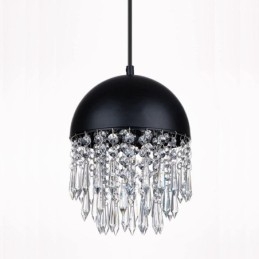 Kryształowy wisiorek Tassel lampa sufitowa czarny klosz do pokrywki garnka