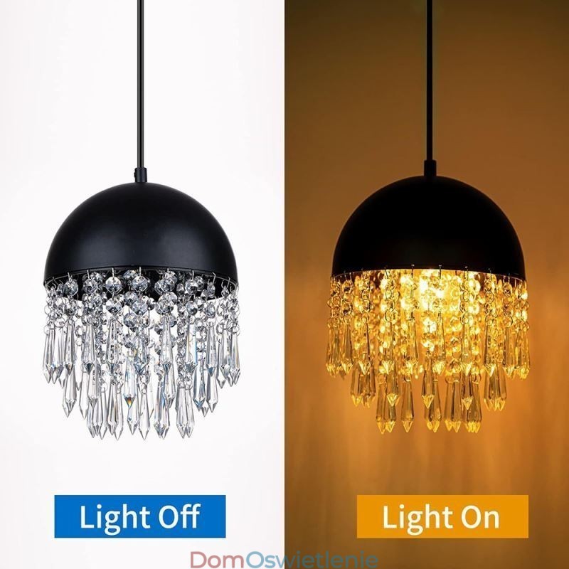 Kryształowy wisiorek Tassel lampa sufitowa czarny klosz do pokrywki garnka