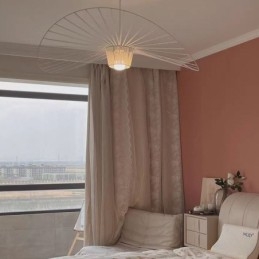 Wisząca lampa Nowoczesna prosta pojedyncza żelazna sztuka w kształcie kapelusza sufitowa