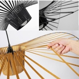 Wisząca lampa Nowoczesna prosta pojedyncza żelazna sztuka w kształcie kapelusza sufitowa