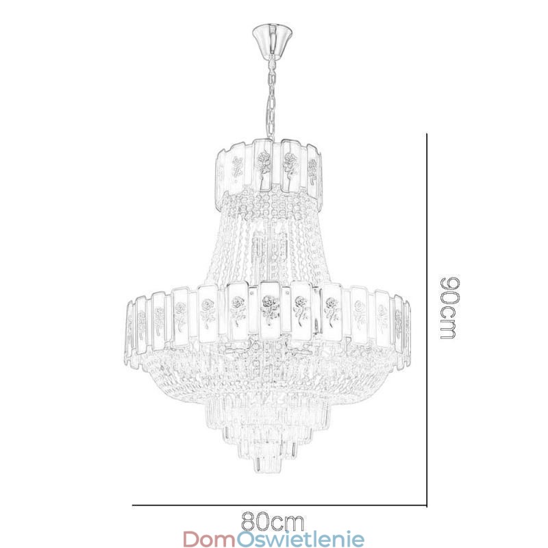 Złota kryształowa lampa wisząca Elegancka dekoracyjna lampa sufitowa