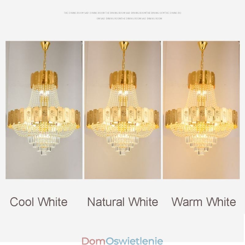 Złota kryształowa lampa wisząca Elegancka dekoracyjna lampa sufitowa
