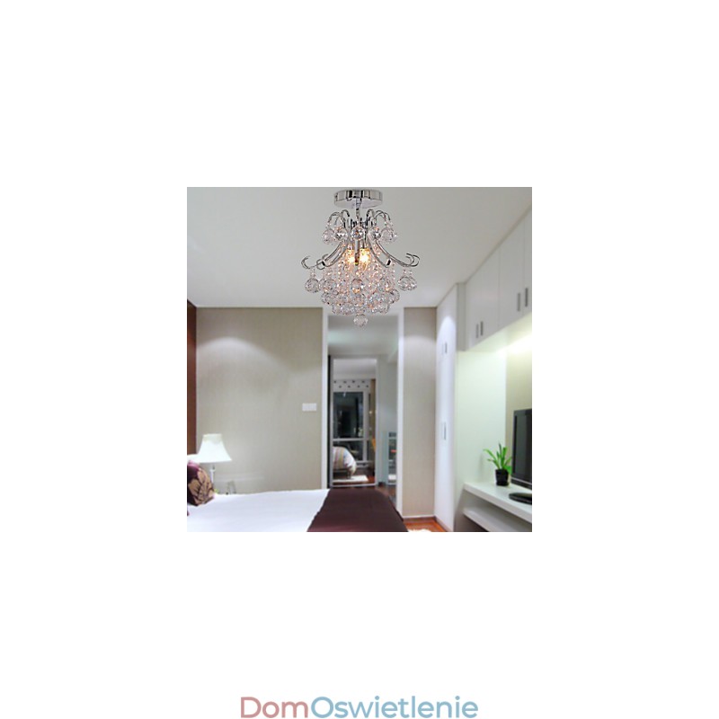 Nowoczesny współczesny kryształowy mini styl galwanizowany metalowy żyrandol montowany na płasko