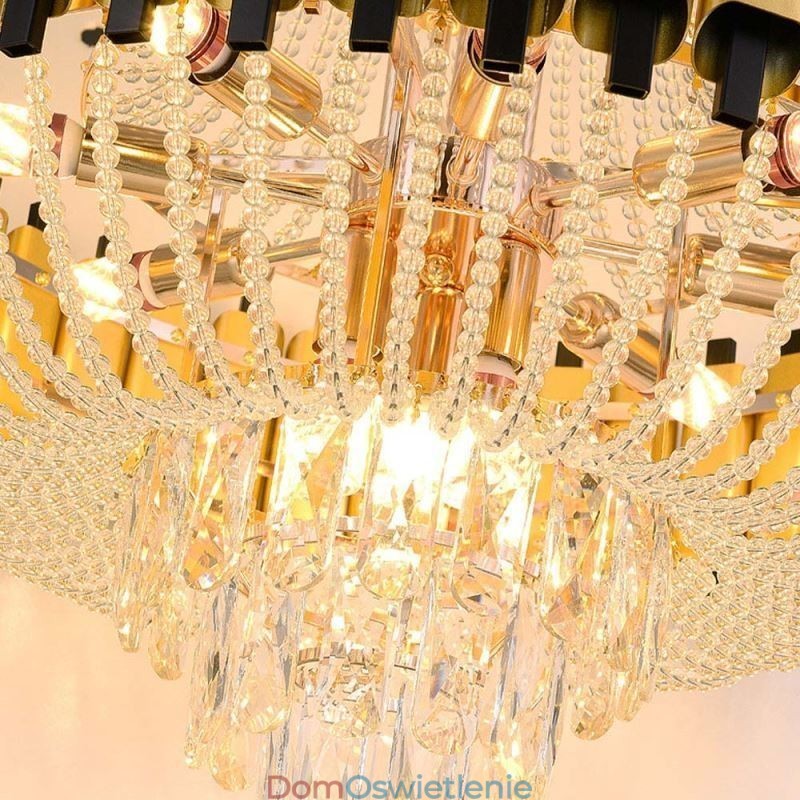 Kryształowa lampa wisząca złota luksusowa dekoracyjna lampa sufitowa