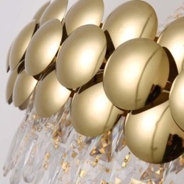 Kryształowa lampa wisząca Galwanizowane złoto Duplex luksusowa dekoracyjna lampa sufitowa 80 cm