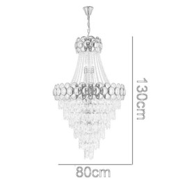 Kryształowa lampa wisząca Galwanizowane złoto Duplex luksusowa dekoracyjna lampa sufitowa 80 cm