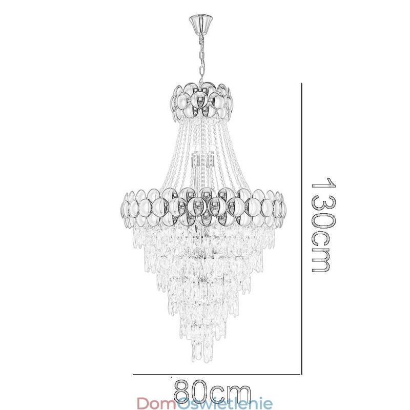 Kryształowa lampa wisząca Galwanizowane złoto Duplex luksusowa dekoracyjna lampa sufitowa 80 cm